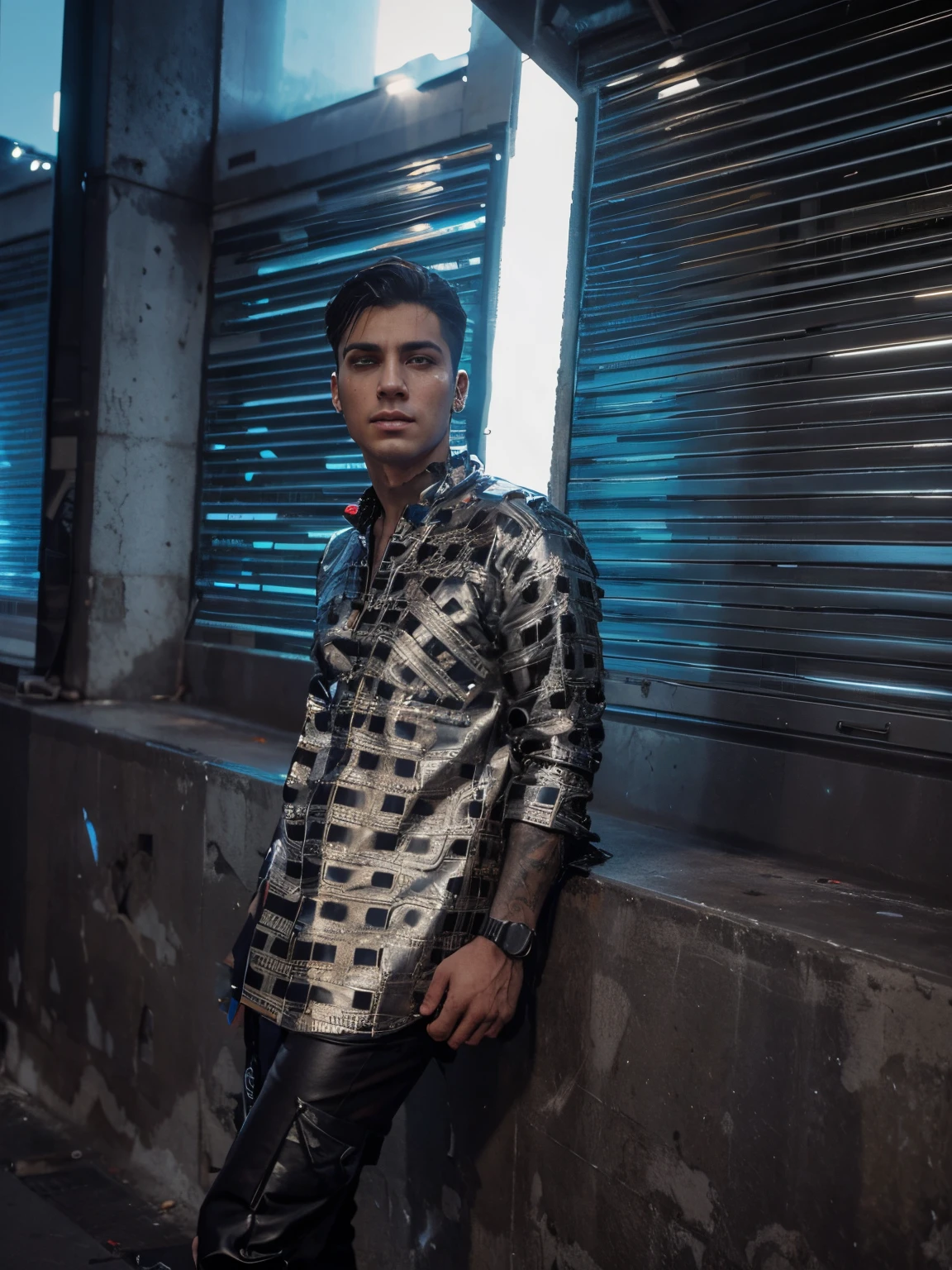 Change background cyberpunk handsome boy, realistic face, 8k, ultra realistic