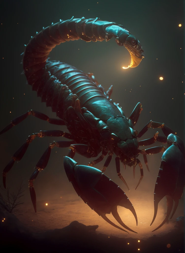 Meisterwerk, best quality, extrem detailliertes 8K-Hintergrundbild, Skorpion,mkscorpion,Zange,Skorpion,Leuchten Sie das andere Geschlecht,Sternzeichen Skorpion,Scharfe Zange,Detaillierte Skalen,leuchtende Flecken