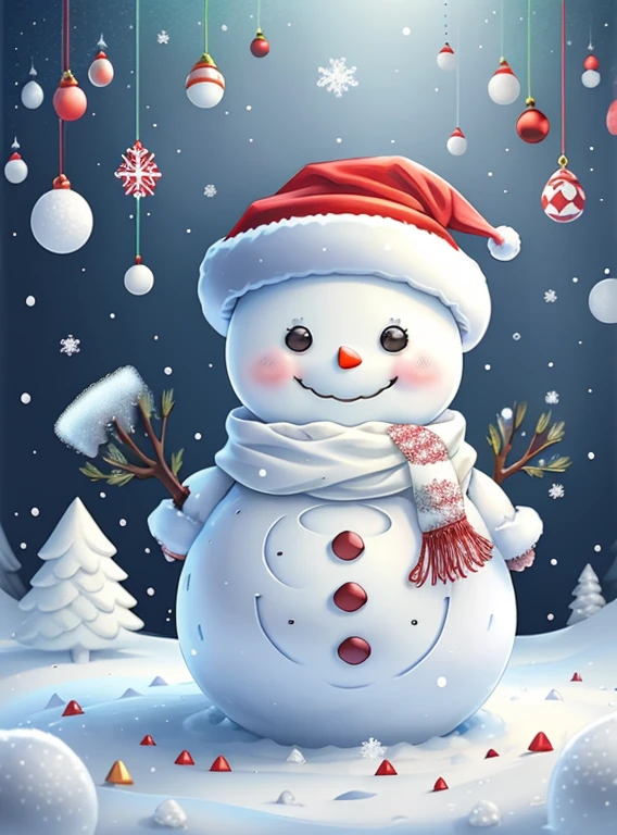(cute baby snowman smiling with snow and christmas tree), Munchkin ,Geometric multidimensional wall portrait, livro de arte, Tchibi,
Yang08k, Beautiful, Colouring,
Obras, of the highest quality, best quality, Arte Oficial, Beautiful and Aesthetic,