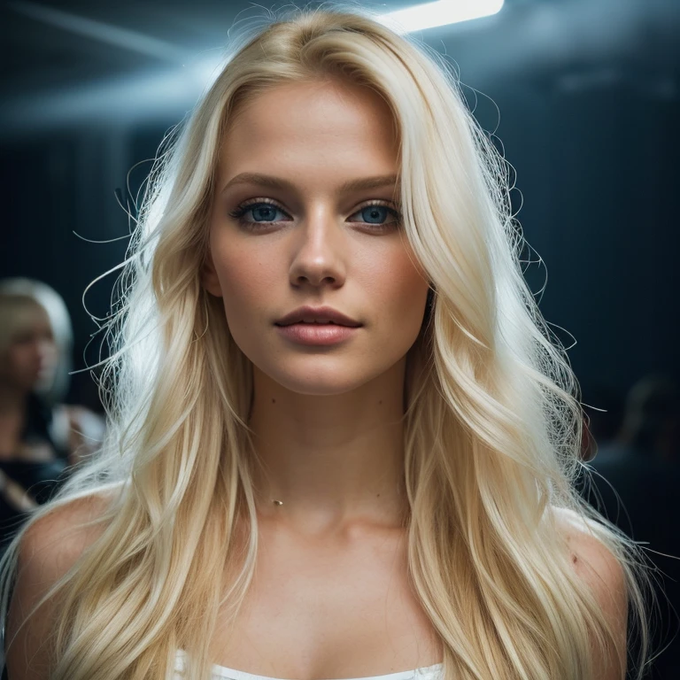 blond woman in a white folder posing for a picture, a portrait by Seb McKinnon, reddit, digital art, blonde goddess, beautiful blonde girl, gorgeous woman, dasha taran, beautiful blonde woman, sexy girl, anna nikonova aka newmilky, instagram model, a gorgeous blonde, stunning woman, irina nordsol kuzmina, gorgeous female, sexy look at the camera, dancing in a club,