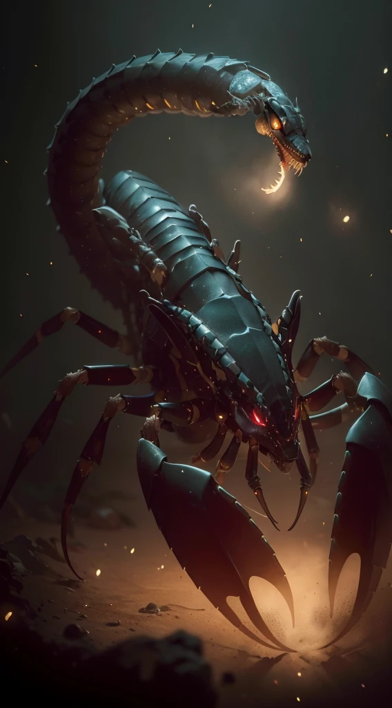 Meisterwerk, best quality, extrem detailliertes 8K-Hintergrundbild, Skorpion,mkscorpion,Zange,Skorpion,Leuchten Sie das andere Geschlecht,Sternzeichen Skorpion,Scharfe Zange,Detaillierte Skalen,leuchtende Flecken