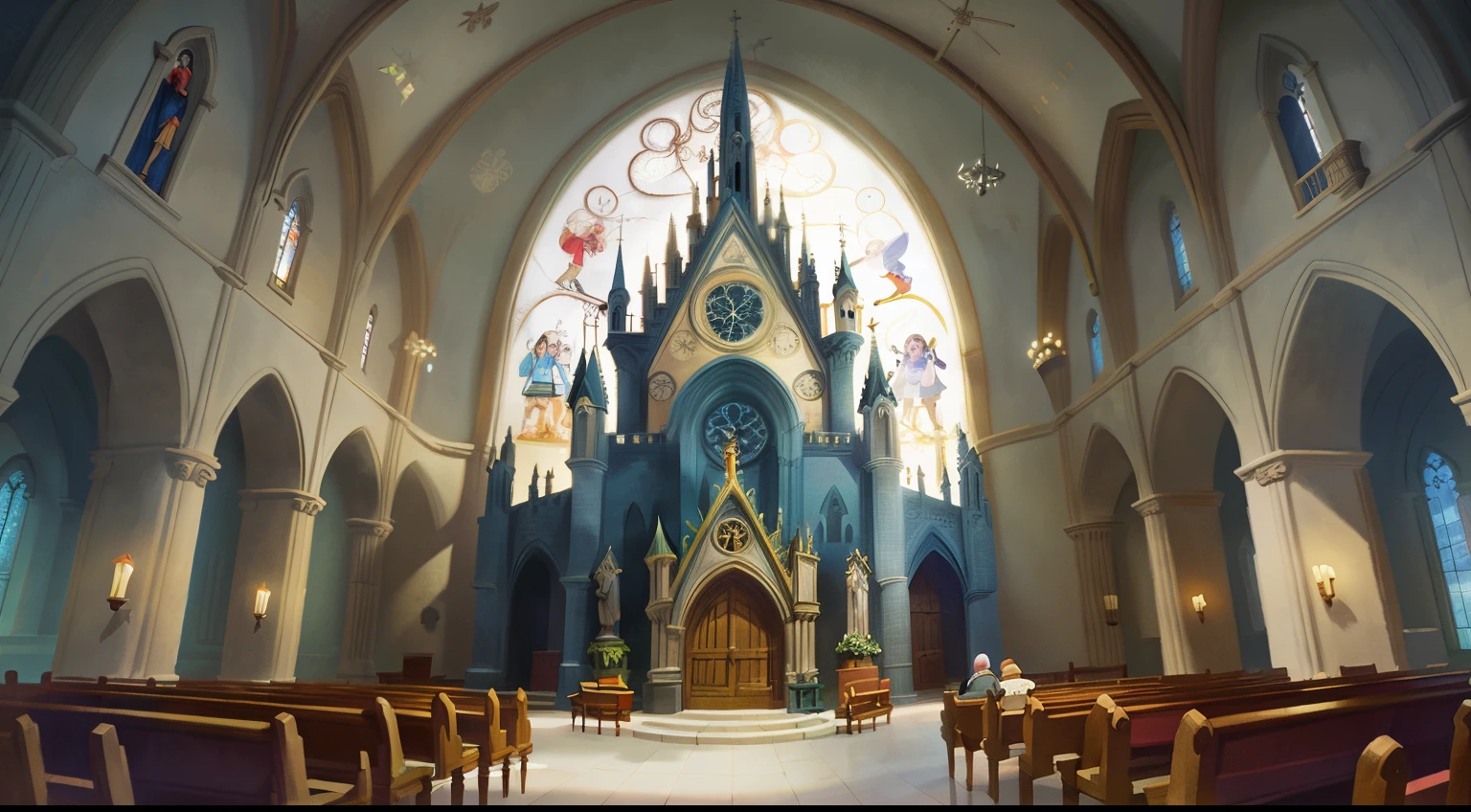Disney-style Cathedral-style church like Notre Dame