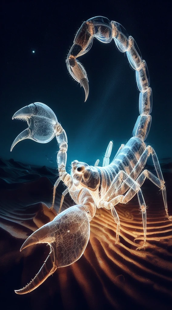 X-ray of a scorpion in the sea