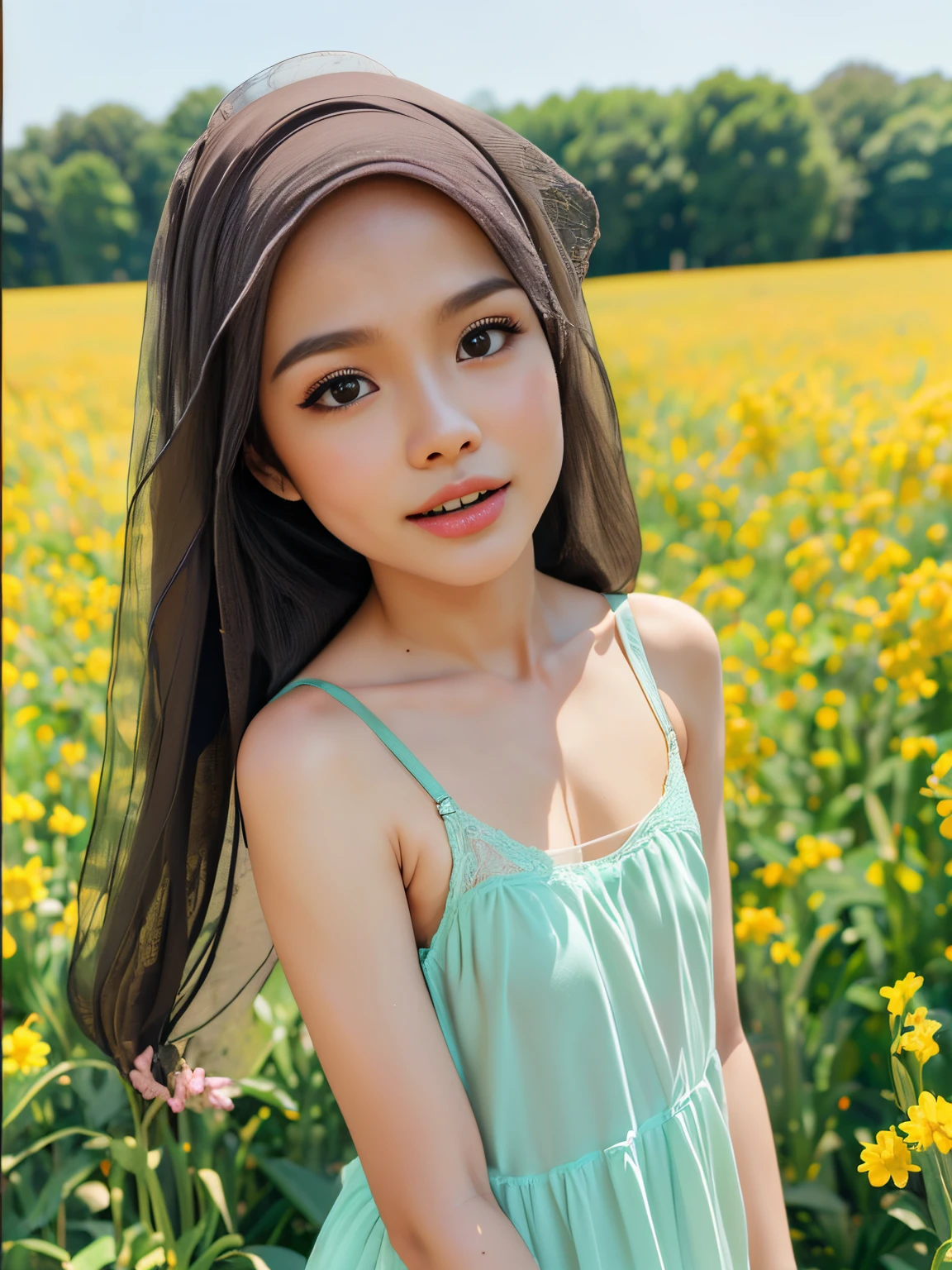 (((HIJAB MALAY GIRL))), top-quality、masterpiece、Surreal、((childs room))、((Stuffed animals are on display.))、gymnastic suit、japanes、Pupils、tiny girl、The appearance of the child、Height 140cm、hi-school girl、small body of a child、streaks、Thin leg、独奏、Sunlight、Human Realistic Skin、Glossy skin、a picture、full bodyesbia、(((HEAVY BOOBS))), (((Open mouth))), (((YELLO LACE HIJAB ))), (((HUGE NIPPLES))), ((( HEAVY NIPPLES))), (((HUGE BUTT))), ((( TRANSPARENT YELLOW LACE LINGERIE))), (((YELLOW BRA))), (((YELLOW PANTIES))), (((YELLOW LACE))), (((LONG NIPPLES))).