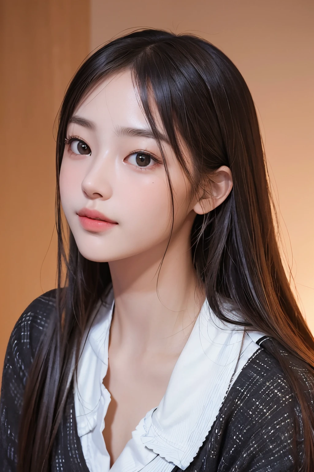 ​masterpiece, The highest image quality, hightquality, beautiful a girl, japanes, Japan schoolgirl, Popular Korean Makeup, detaileds, Swollen eyes, A detailed eye, Detailed skin, Beautiful skins, 超A high resolution, (现实:1.4), very extremely beautiful, Slightly younger face, Beautiful skins, slender, (A hyper-realistic), (hight resolution), (8K), (beautifully detailed eyes), (ultra-detailliert), (wall-paper), (详细的脸), looking at the viewers, finely detail、A detailed face、pureerosfaceace_v1、A smile、Looking straight ahead、Looking straight ahead、angle from waist up、photos realistic、Bright lighting、length hair、santa cross costume、santa claus、Winter City