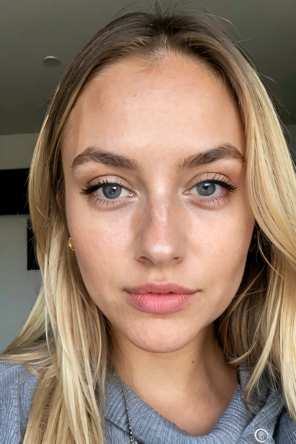 ((best quality)), ((masterpiece)), (detailed), perfect face, woman with matching sweater and pants, Sexy girl with brown eyes, blonde hair and big eyes, gamer girl