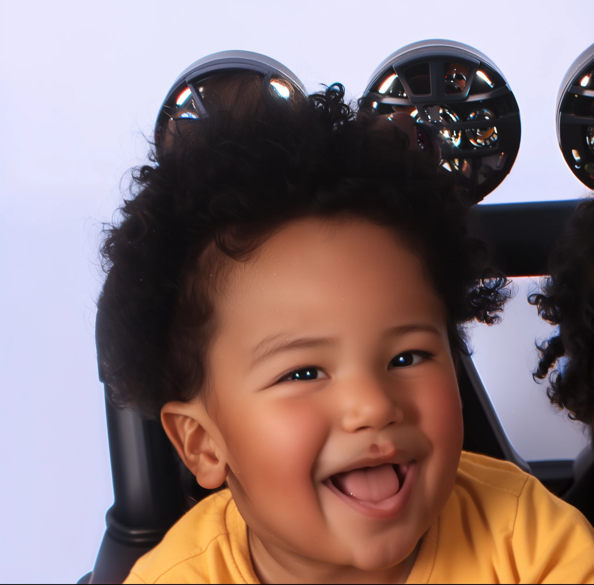 there are two babies sitting in a toy car with lights on, next gen, with a twin, music video, happy faces, both smiling for the camera, twins playing video games, cute faces, portrait shot, both laughing, twins, super realistic”, photo shoot, scenic full shot, highly realistic”, photo portrait, conjoined twins, hyperrealistic ”, hyperrealistic”
