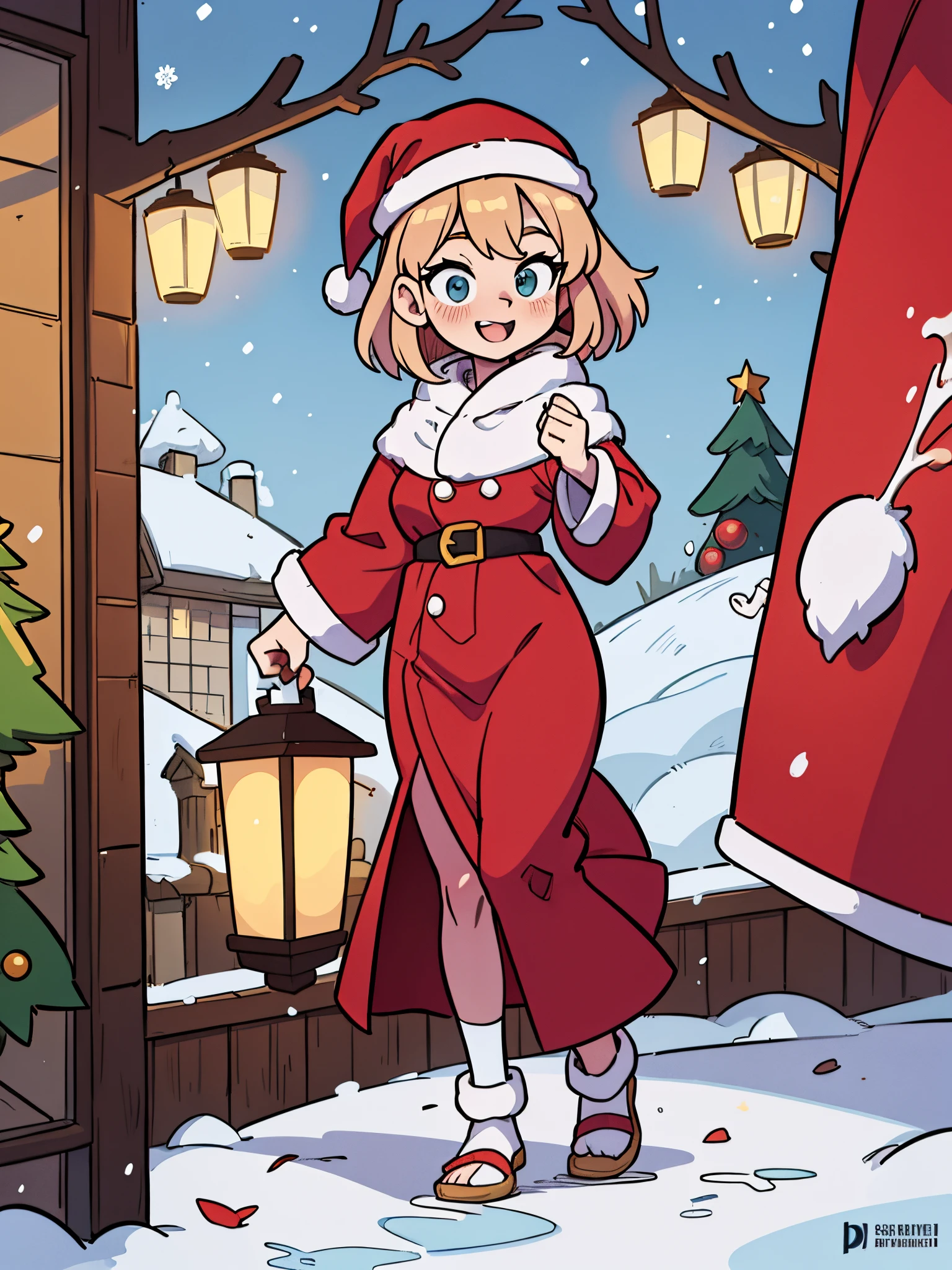 anime girl en manteau rouge et faisant chapeau ses débuts avec un sapin de Noël, Art officiel, Senko-san, Annie de League of Legends, Splash Art Anime Loli, Fanart officiel, Œuvre d’art officielle, Fanart détaillé, Illustration officielle du personnage, Illustration officielle, inspiré par Takehisa Yumeji, cel - style artistique ombré, Illustration de style anime, fond d'écran!, Ouvrages publiés