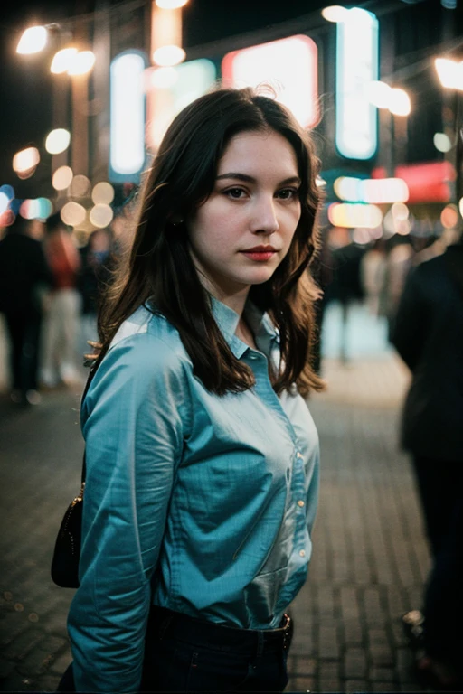 polaroid photo, night photo, photo of 24 y.o beautiful woman, pale skin, bokeh, motion blur