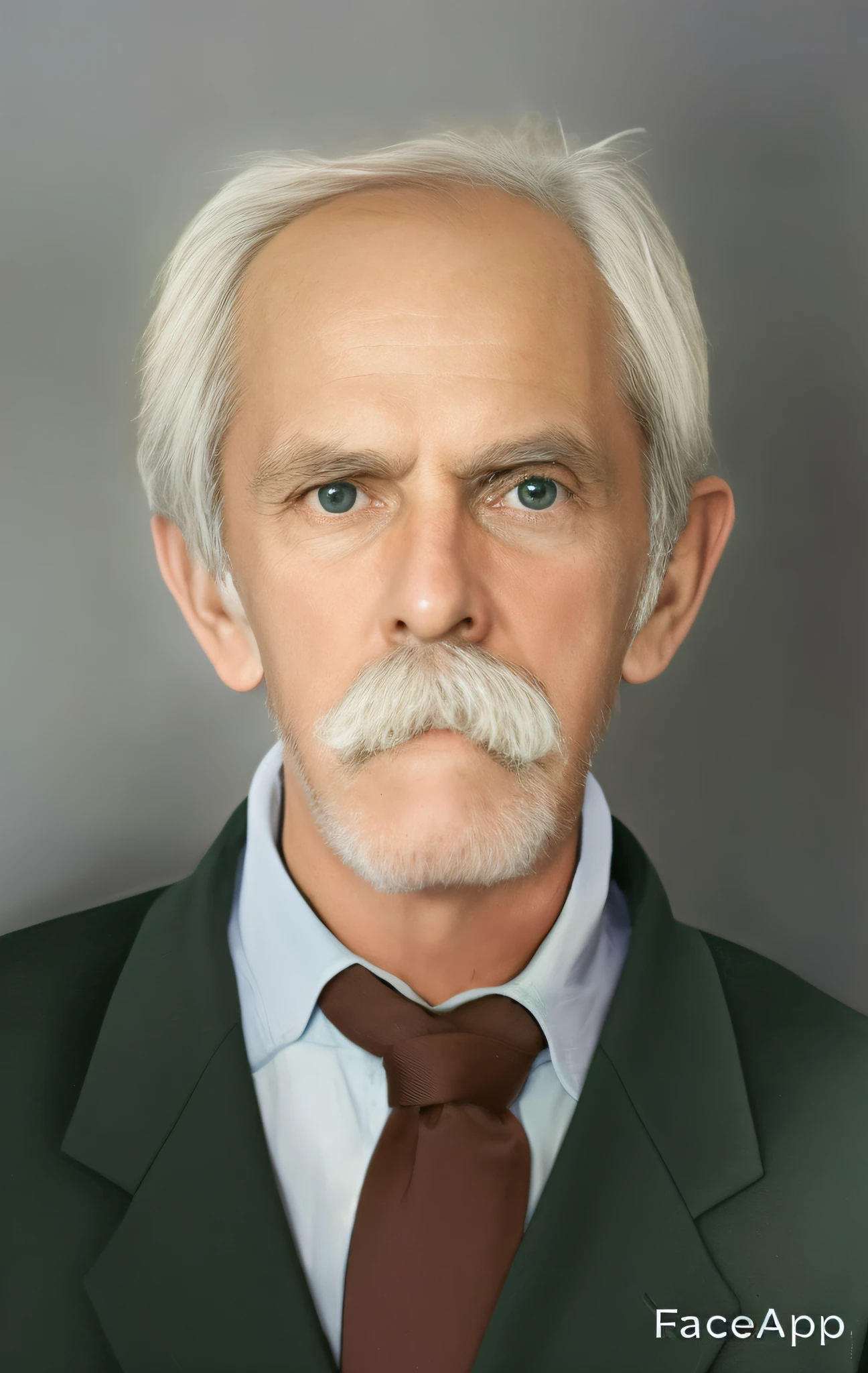 There's a man with a mustache, terno e gravata, Velho com bigode, inspirado em Heinrich Herzig, inspirado por John Watson Gordon, inspirado em Robert Macaulay Stevenson, retrato colorido detalhado, colorido 1 9 0 4 foto, rosto restaurado realista, inspirado em Stanley Twardowicz, inspirado em Arnold Franz Brasz, inspirado em John Brown Abercromby