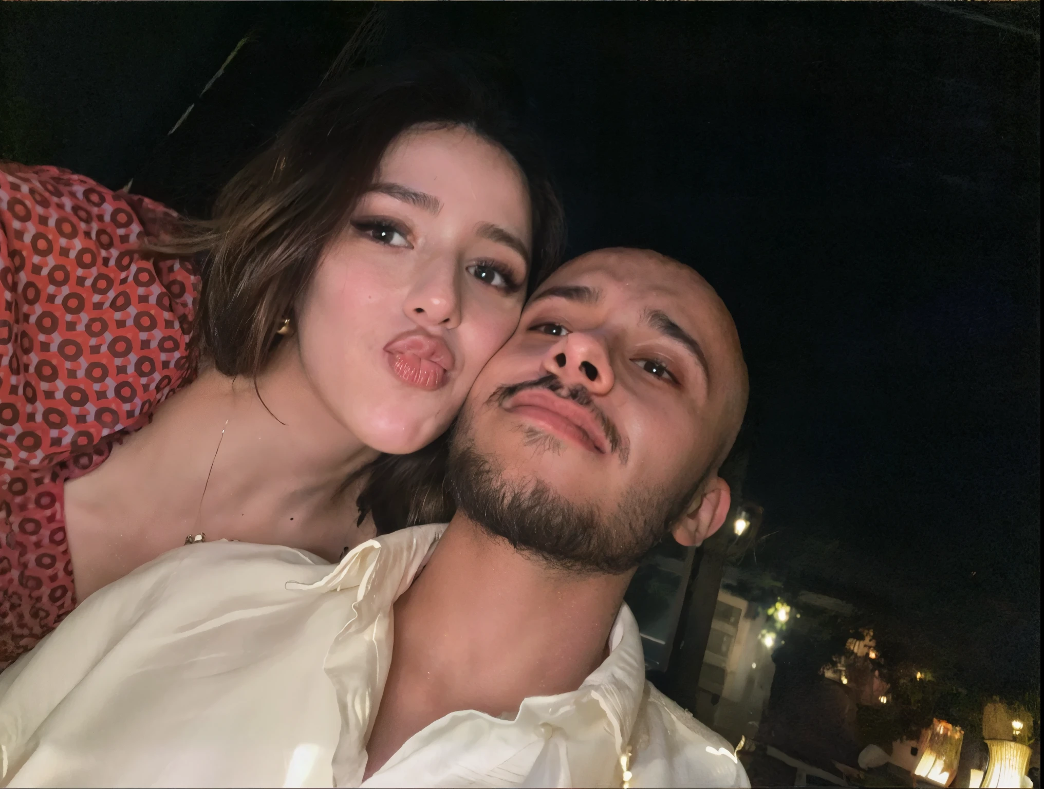 there is a man and woman that are posing for a picture, very very low quality picture, they are in love, very silly looking, very very low quality, 1614572159, by Alexis Grimou, diego dayer, singer maluma, dilraba dilmurat, profile image, in love selfie, with her long