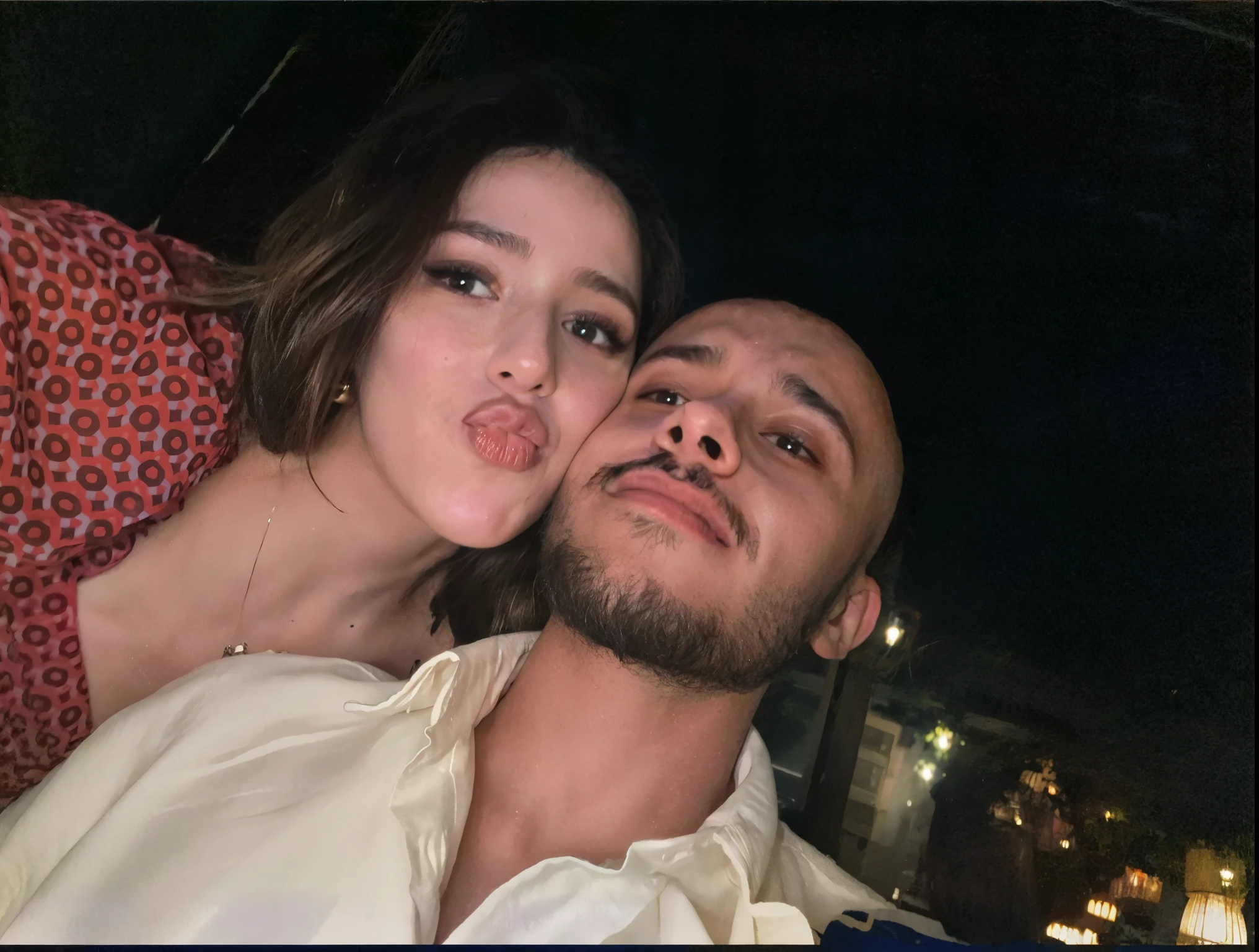 there is a man and woman that are posing for a picture, very very low quality picture, they are in love, very silly looking, very very low quality, 1614572159, by Alexis Grimou, diego dayer, singer maluma, dilraba dilmurat, profile image, in love selfie, with her long