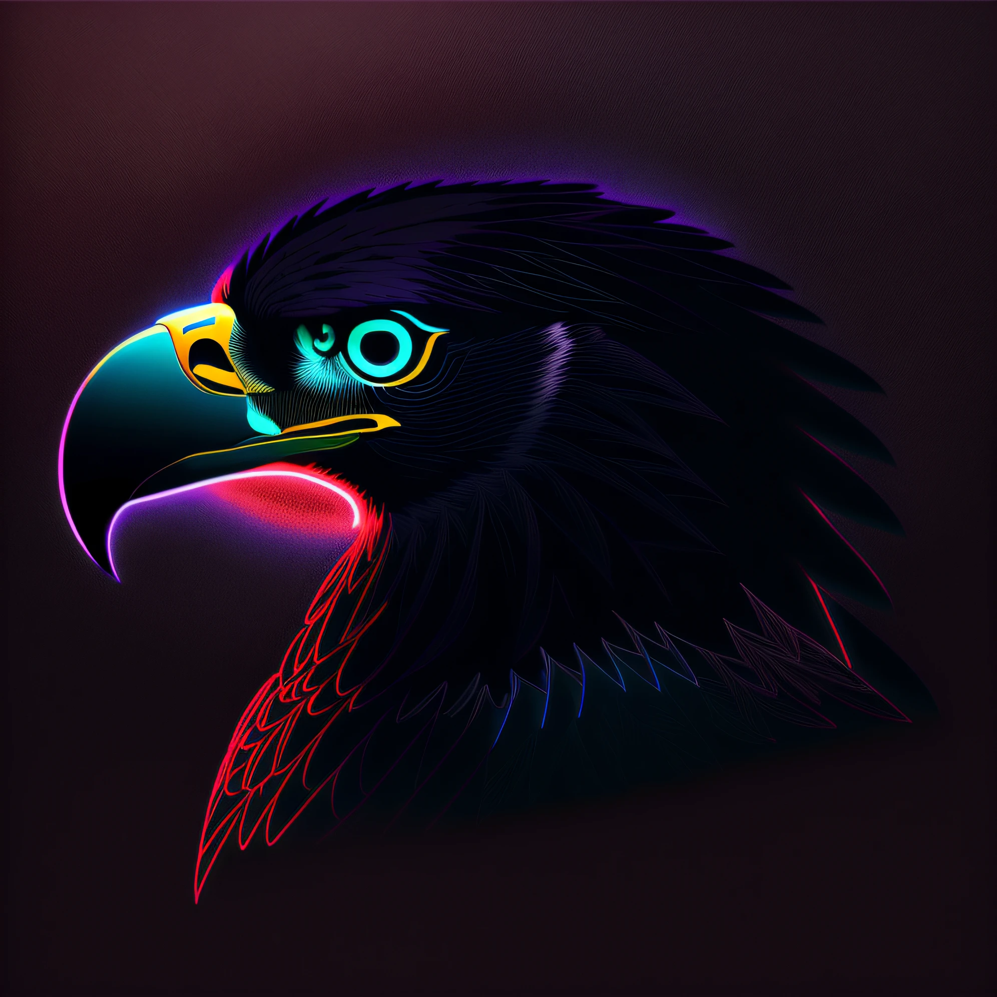 colorful German Hoheitszeichen eagle, ((dark pitch black background:1.4))