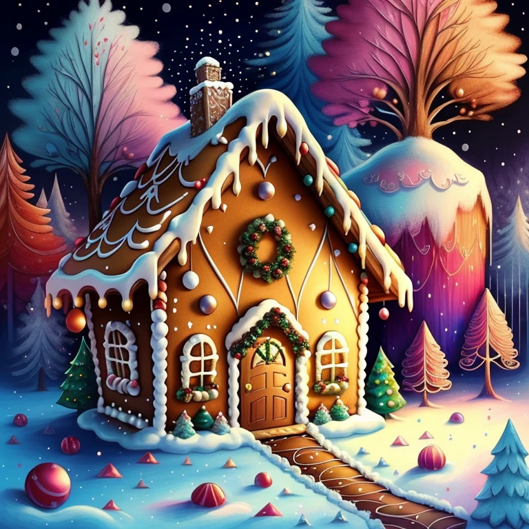 (cute christmas tree and a gingerbread house), Munchkin ,Geometric multidimensional wall portrait, livro de arte, Tchibi,
Yang08k, Beautiful, Colouring,
Obras, of the highest quality, best quality, Arte Oficial, Beautiful and Aesthetic,