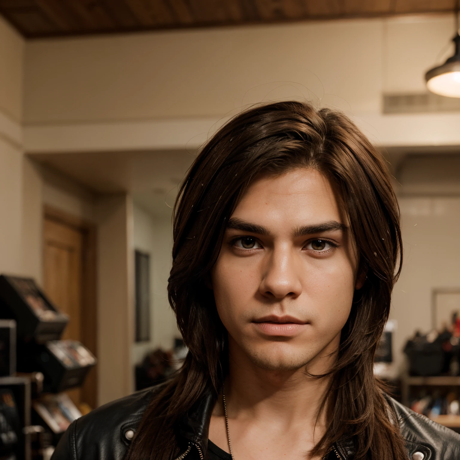 Create a brown eye brown hair boy that the hair is straight and spiked up a bit and he has a nice jawline make this in a marvel comic book style