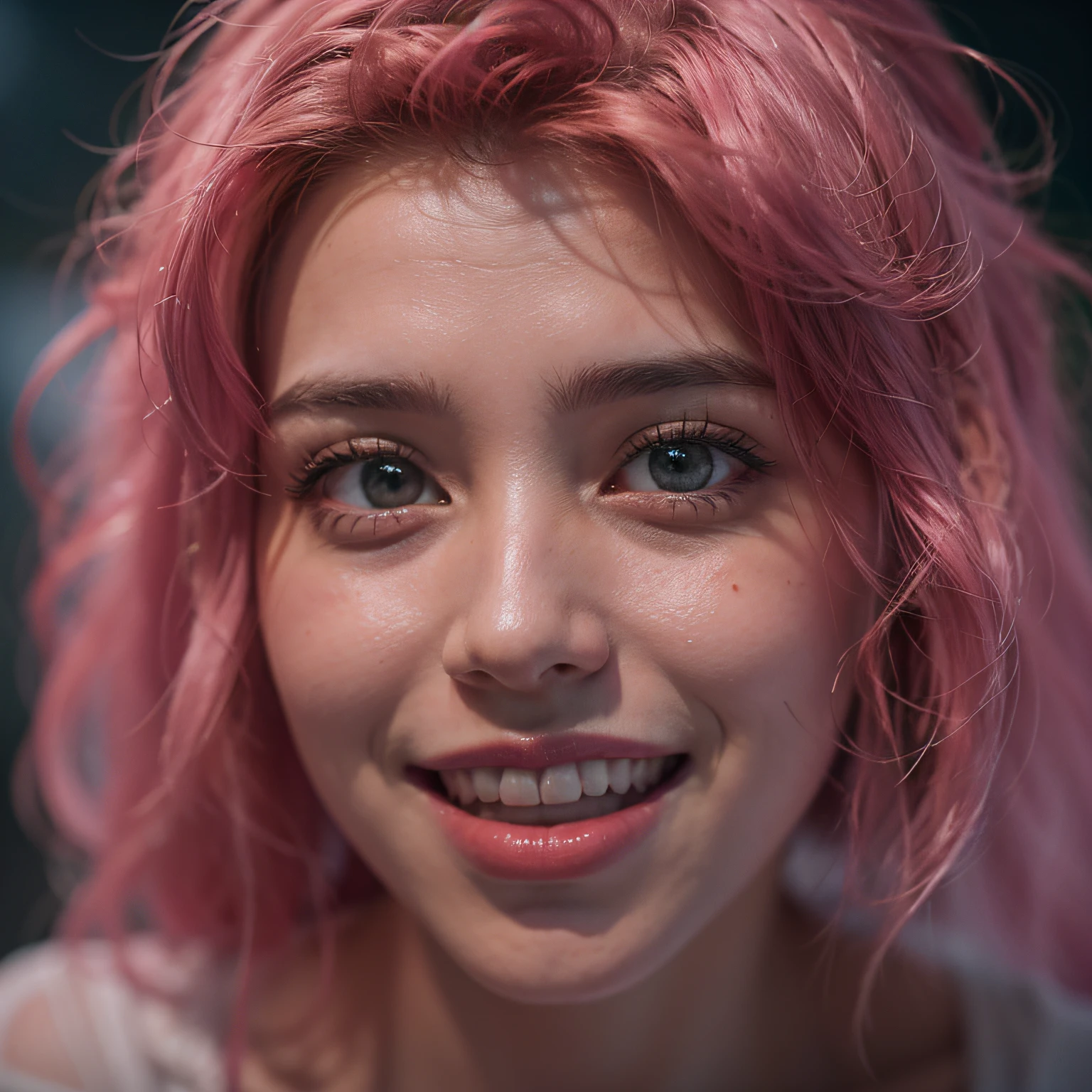 STABLE DIFFUSION 2.1 REALISTIC PHOTOREAL face, ((Close-up: 1.5)), (((IU))), (((cute feelings Loved))) Pink hair, naked, tiefer ausschnitt, Masterpiece, absurdres,award winning photo, extremely detailed, amazing, fine detail, (extremely detailed eyes:1.125) and face, by lee jeffries nikon d850 film stock photograph 4 kodak portra 400 camera f1.6 lens rich colors hyper realistic lifelike texture dramatic lighting unrealengine trending on artstation cinestill 800 tungsten, beautiful woman, ulzzang-6500, smiling seductively, excited,
