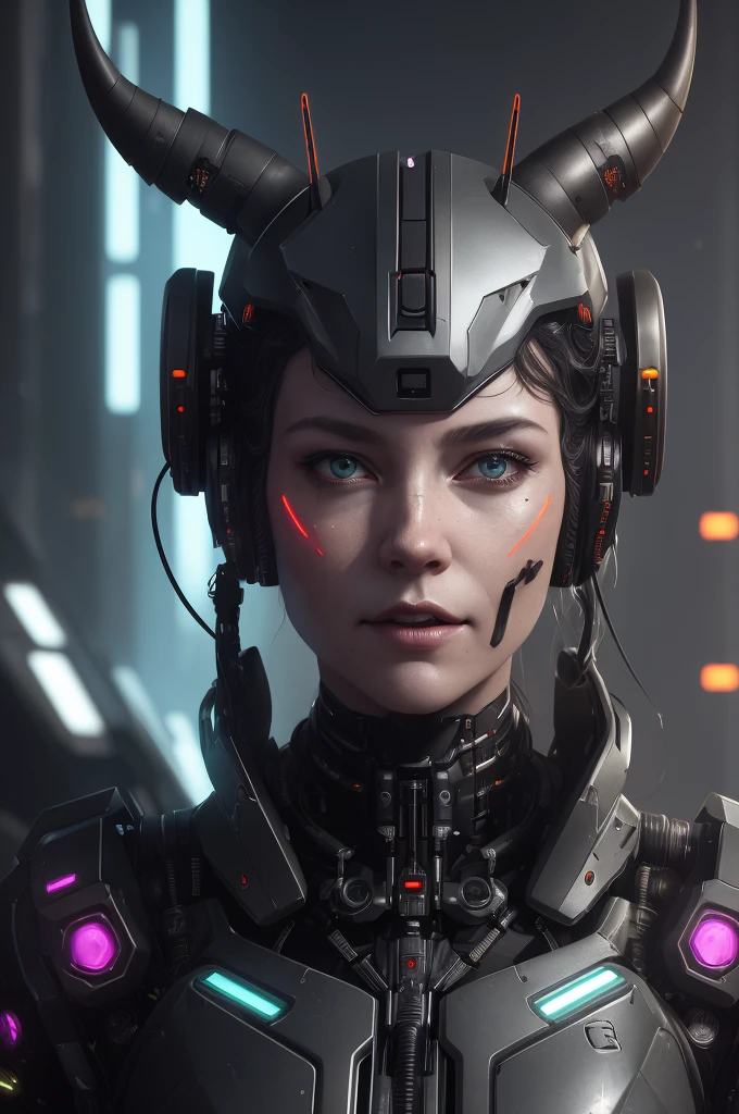 there is a woman standing in front of a robot with a headband, gorgeous kacey rohl, eve ventrue, adobe after effects, two identical symmetrical eyes, sean harris, beautiful face + symmetry face, symetrical detailed faces, desaturated and muted colors, characters from machinarium, transhumanism