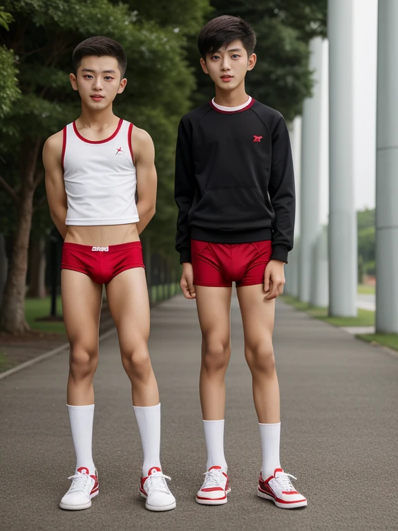 teenagers , very young , light-skin , wearing an dark red sexy underwear, tmasterpiece,k hd,the feet,Transparent sports vest,semi transparent,black long socks,The barefoot , red colour , handsome and cute , extreme cute boy , white skin , dark red underwear boxers shorts , extremely tall and cute boy ,oppa model , handsome model , full body , dark red boxers underwears short shorts , black socks , white light-skin , Chinese model , young boy , white skin , handsome and extremely cute , red boxers underwear shorts , long black socks , handsome model , at the park , jogging , model oppa , long legs , jogging , running , high knee black socks ,black long socks , stand up , extremely tall , extremely high , red underwears , red sports underwear , long black socks , clean and white legs , Chinese model , extremely long legs , looking at the camera , clean and white thigh , huge bulge , kid face , b , wearing red underwears boxers , light and white skin , red undies , two different height boy , height gap , out grown , towering boy and shorty boy , growth spurt , towering boy , very very very tall boy beside very very very short boy