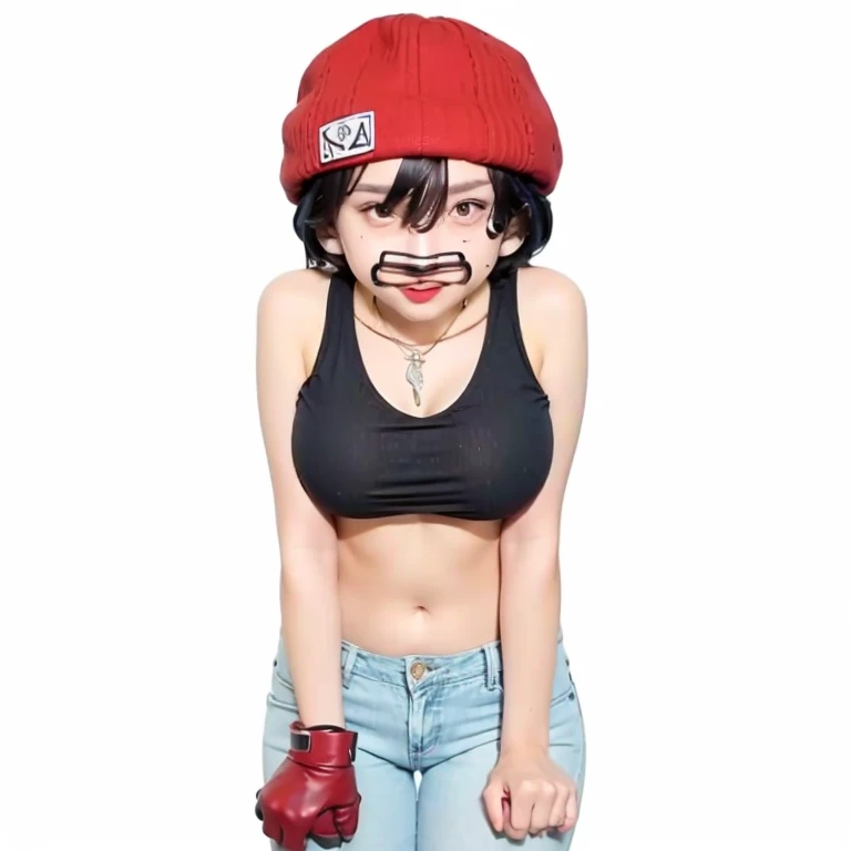 (full body:1.3), vuew from below, neon red, <lora:midfinger-left-v2-wasabiya:.8>, (middle finger), <lora:midfinger-right-v2-wasabiya:.8>, (middle finger), BREAK 1girl, kneeling, spread legs, open mouth, (tongue out), sharpteeth, (angry),red eyes, earrings, BREAK (hood), torn jeans, sneakers, simple crimson red background, (in style of caravaggio:.8), (masterpiece:1.2), (sharp:1.2), (qood quality:1.2), (RAW), (8K), (detailed), (photorealistic)