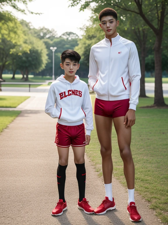 teenagers , very young , light-skin , wearing an dark red sexy underwear, tmasterpiece,k hd,the feet,Transparent sports vest,semi transparent,black long socks,The barefoot , red colour , handsome and cute , extreme cute boy , white skin , dark red underwear boxers shorts , extremely tall and cute boy ,oppa model , handsome model , full body , dark red boxers underwears short shorts , black socks , white light-skin , Chinese model , young boy , white skin , handsome and extremely cute , red boxers underwear shorts , long black socks , handsome model , at the park , jogging , model oppa , long legs , jogging , running , high knee black socks ,black long socks , stand up , extremely tall , extremely high , red underwears , red sports underwear , long black socks , clean and white legs , Chinese model , extremely long legs , looking at the camera , clean and white thigh , huge bulge , kid face , b , wearing red underwears boxers , light and white skin , red undies , two different height boy , height gap , out grown , towering boy and shorty boy , growth spurt , towering boy , very very very tall boy beside very very very short boy