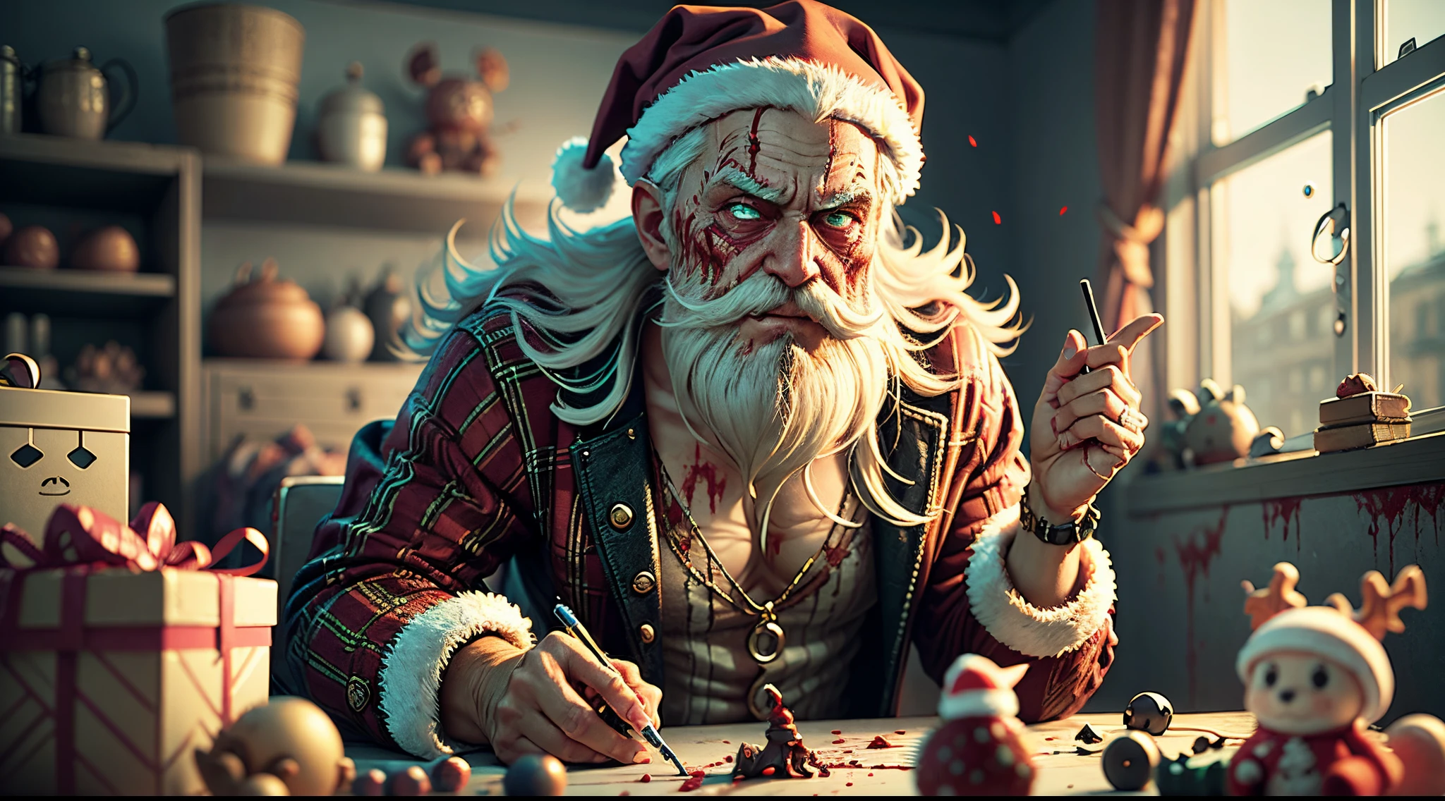 santa klaus , 3d , terror , blood , toys , demon --auto --s2