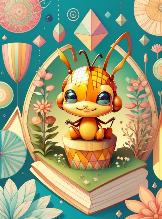 (cute ant smiling with a garden), Munchkin ,Geometric multidimensional wall portrait, livro de arte, Tchibi,
Yang08k, Beautiful, Colouring,
Obras, of the highest quality, best quality, Arte Oficial, Beautiful and Aesthetic,