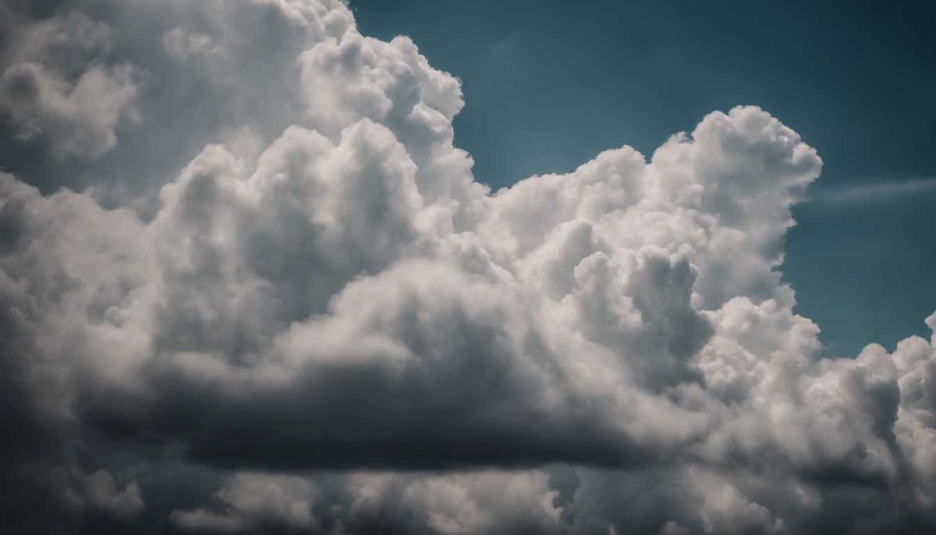 Capture a creative shot of soft, billowing clouds in the sky, using their soft and fluffy textures as a natural abstract background.