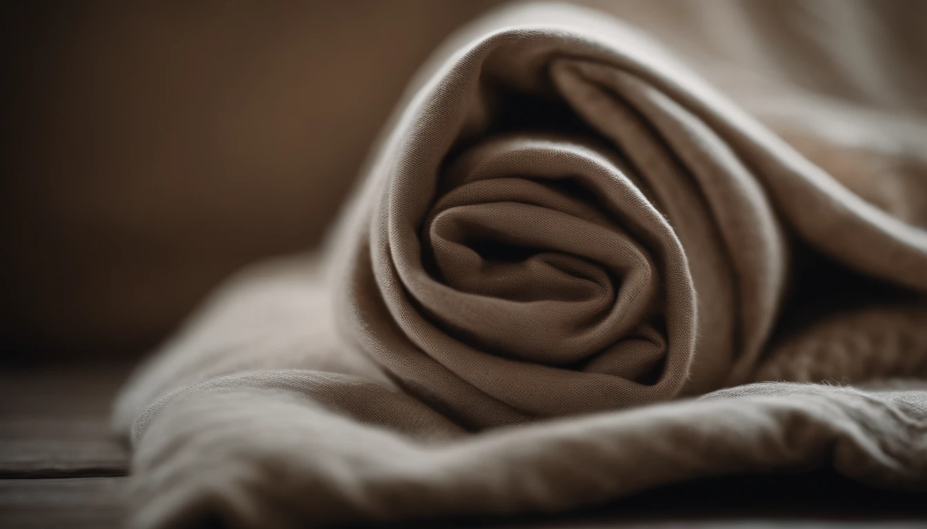 Capture an image of a soft, abstract textile or fabric, showcasing its gentle textures and muted color palette as a soft and cozy background