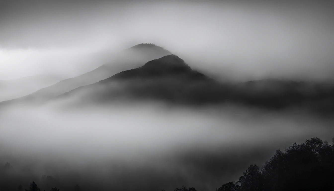 a black and white image of a soft, abstract smoke or mist, emphasizing the soft and mysterious nature of the background