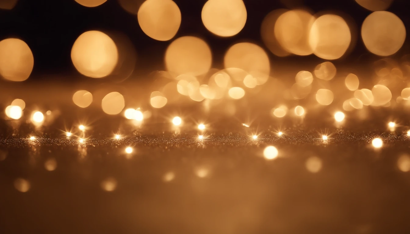 a detail shot of a softly lit, abstract bokeh pattern, showcasing the delicate and sparkling lights as a soft and magical background.