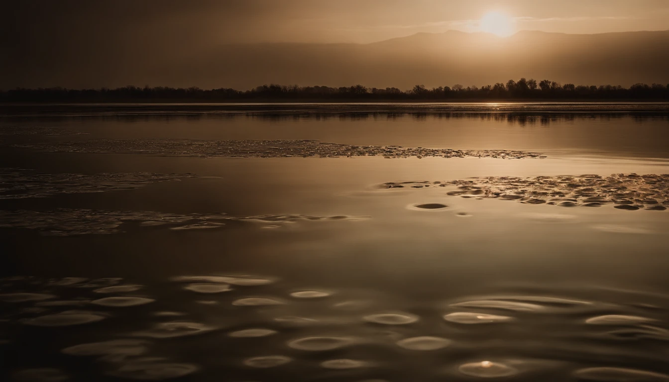 a creative shot of a softly blurred reflection on water, using the gentle ripples and distorted shapes as a soft and abstract background.”