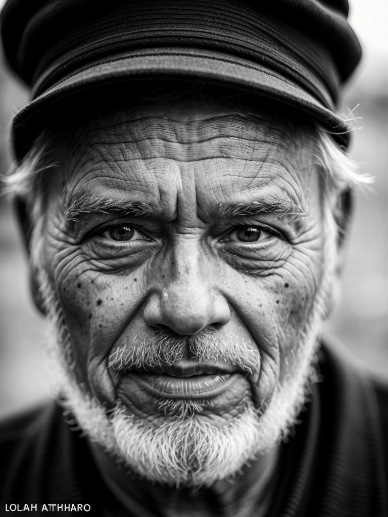 ultra-detailed, best quality, photorealistic:1.37, 4k, realistic, portrait, photography, old man, black and white, portrait closeup, high contrast, in the style of Salgado, detailed facial features, detailed texture skin, 35mm