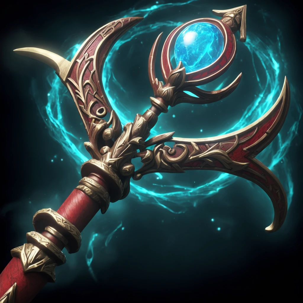 a fantasy red dark staff, game icon