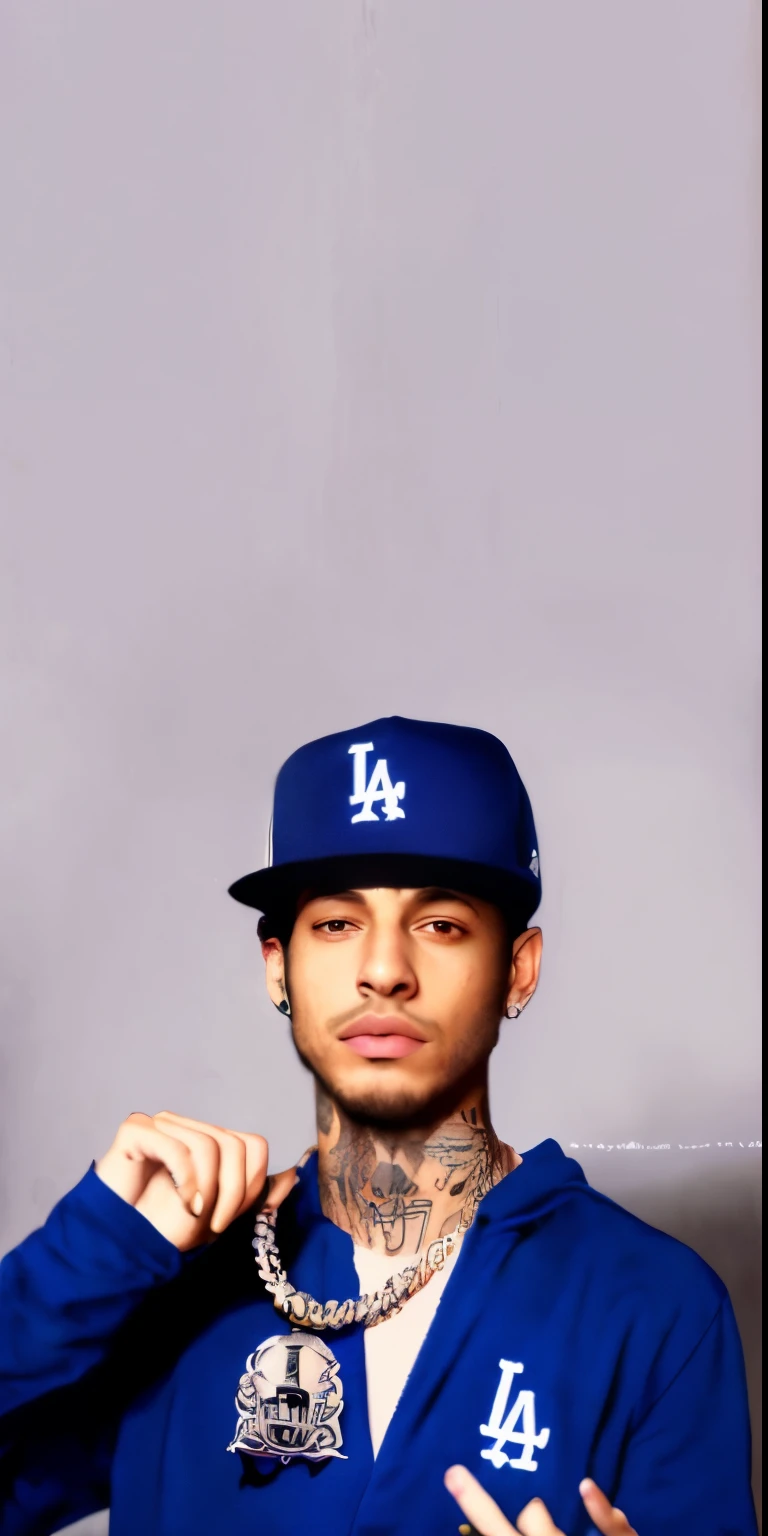 Arafed man with a tattoo on his neck and a baseball cap., Estilo de Seb McKinnon, ((sobresaturado)), Pete Davidson, Los Angeles, Fanart, Descrito!!!, Nipsey Hussle, Arte digital!!, ✏️🎨, martin sandiego, Wiz Khalifa, Fan Art, raytrayced, Hecho con Photoshop, enfriamiento