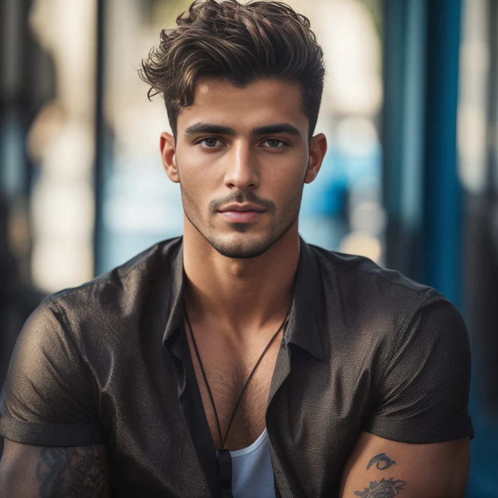 Homme et chemise noire, Homme attrayant, Beau visage attrayant, Homme séduisant, Joli mâle, beau jeune homme, Beau visage parfait, beau visage attrayant, Beau visage masculin, Jeune homme séduisant, modèle masculin, Portrait d’un beau jeune homme, Homme mince à la peau légèrement bronzée, joli visage, Belle et attrayante, Visage détaillé, mâchoire carrée, Tatouage net détaillé, visage symétrique, Jordan Adessi 8k