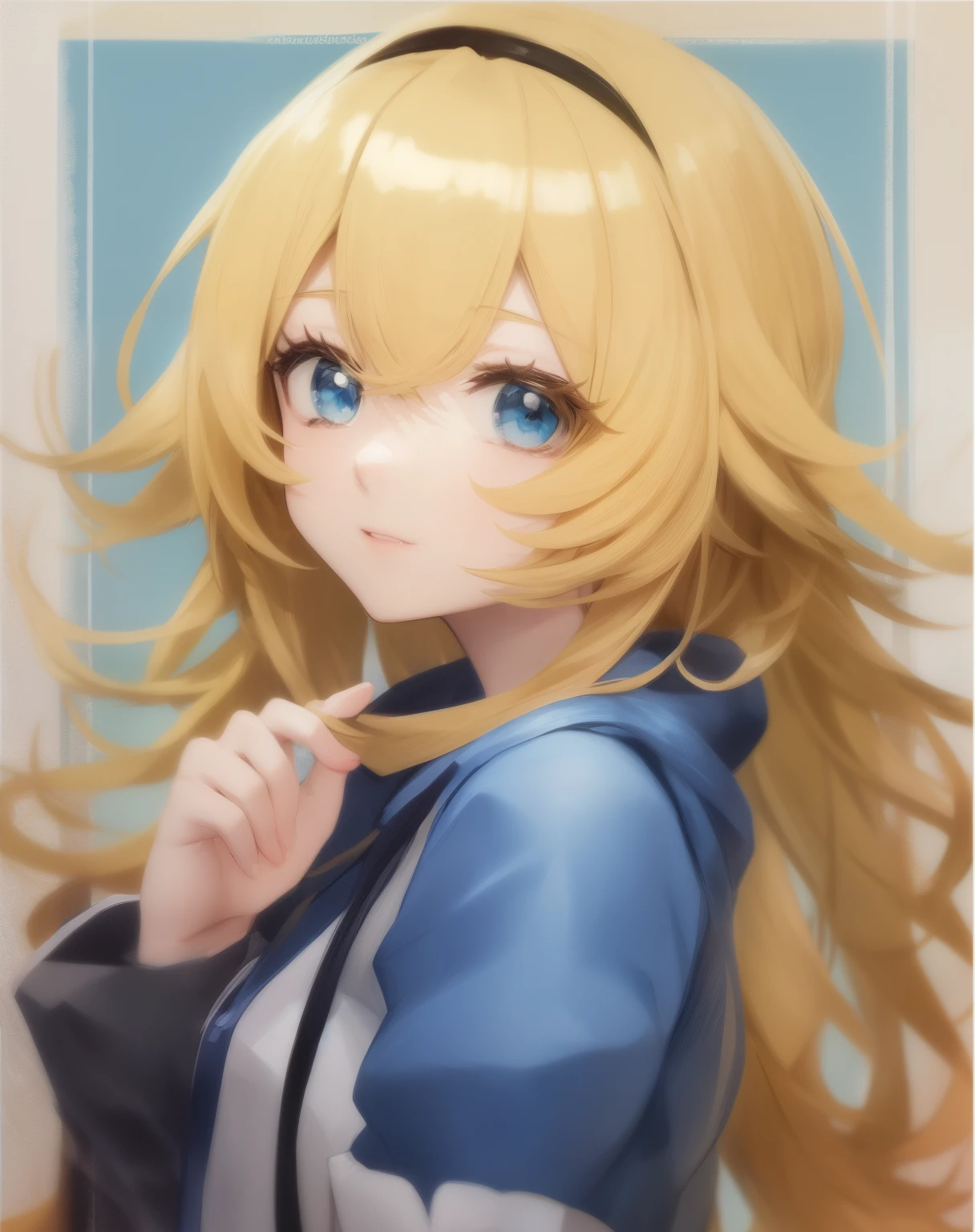 anime character with blonde hair and blue eyes in a armor, anime moe artstyle, anime style portrait, zerochan art, cute anime girl portraits, portrait anime girl, portrait of an anime girl, in an anime style, by Kamagurka, anime style character, cute anime girl portrait, portrait of cute anime girl, anime style illustration, young anime girl