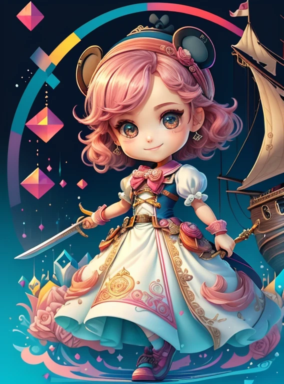 ) ((cute pirate smiling with a ship and sword) ((Mikey)) - Criador: Walt Disney2023) ), ,, ( Walt Disney acolchoamento ,multidimensional geometric wall PORTRAIT, arte, Chibi,
Yang08k, lindo, Colouring,Rose
Primary works, qualidade superior, melhor qualidade, Arte Oficial, Beautiful and Aesthetic,)) ), ,, Walt Disney acolchoamento ,multidimensional geometric wall PORTRAIT, arte, Chibi,
Yang08k, lindo, (Colouring, rosa), amarelo ,azul ,vermelho e branco)
Primary works, qualidade superior, melhor qualidade, Arte Oficial, Beautiful and Aesthetic,