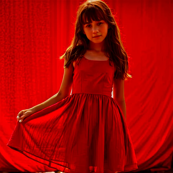 11 year old girl.vestido rojo.
