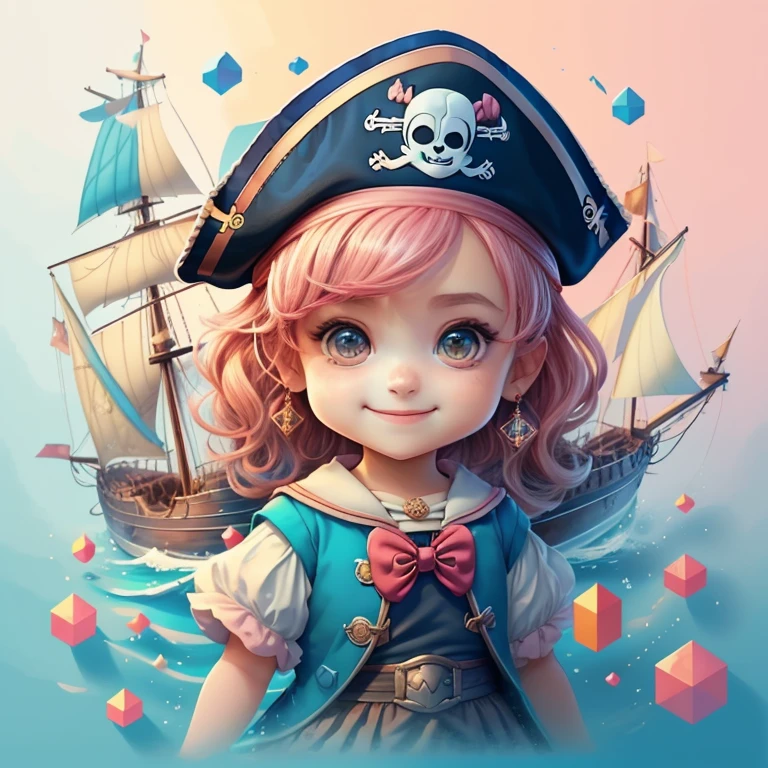) ((cute baby girl pirate smiling with a ship and sword) ((Mikey)) - Criador: Walt Disney2023) ), ,, ( Walt Disney acolchoamento ,multidimensional geometric wall PORTRAIT, arte, Chibi,
Yang08k, lindo, Colouring,Rose
Primary works, qualidade superior, melhor qualidade, Arte Oficial, Beautiful and Aesthetic,)) ), ,,  Walt Disney acolchoamento ,multidimensional geometric wall PORTRAIT, arte, Chibi,
Yang08k, lindo, (Colouring, rosa), amarelo ,azul ,vermelho e branco)
Primary works, qualidade superior, melhor qualidade, Arte Oficial, Beautiful and Aesthetic,