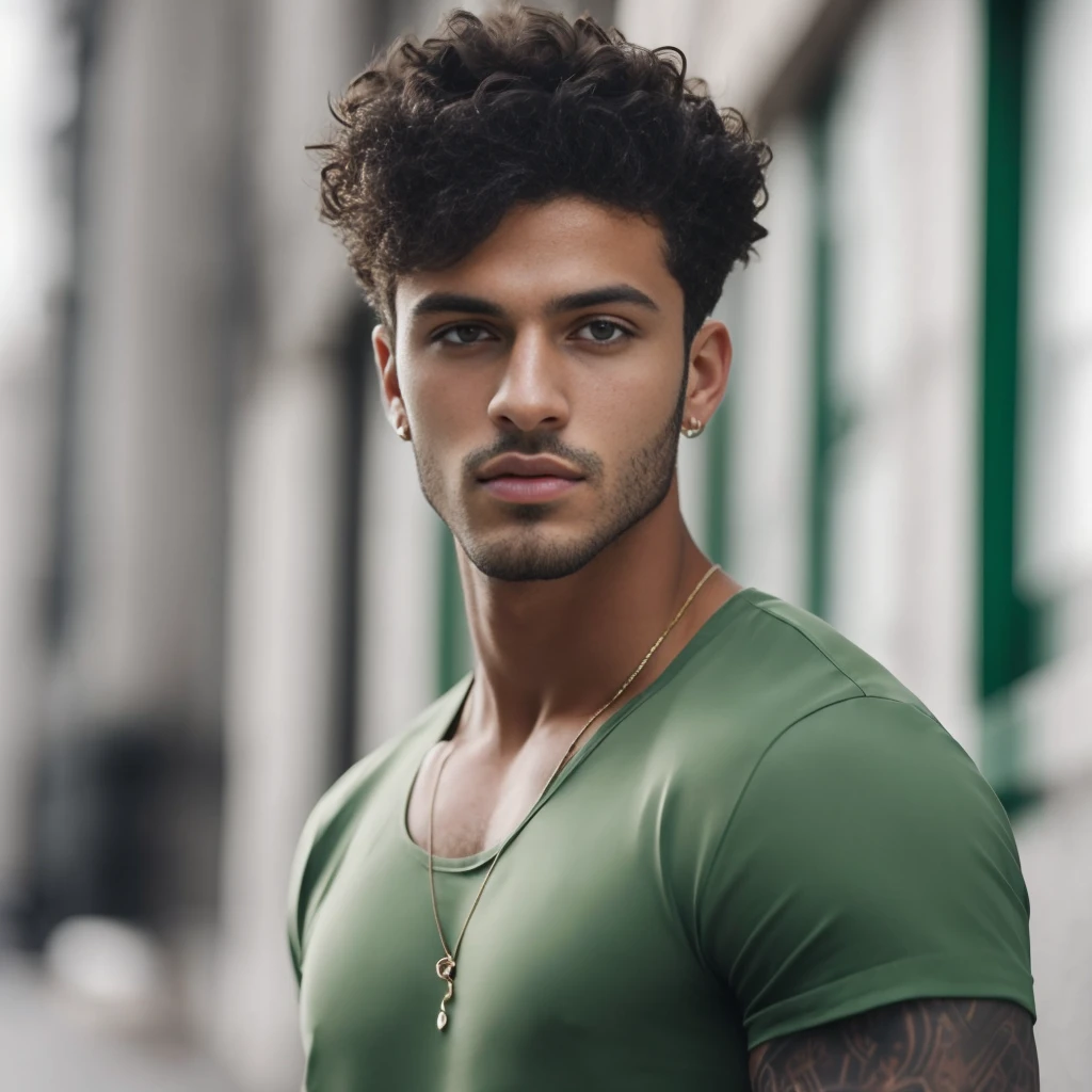 Homme avec barbe devant un immeuble, yeux chattain ,beau jeune homme, Homme musclé à la peau bronzée foncée, un homme noir avec cheveux court Homme attrayant, male model, Photo portrait doux 8 k, curly and short hair, Pretty male, Jeune homme au beau visage, Attractive young man, head shot, Portrait taken in the head, face detailed, square-jawed, Micael Borges 8k