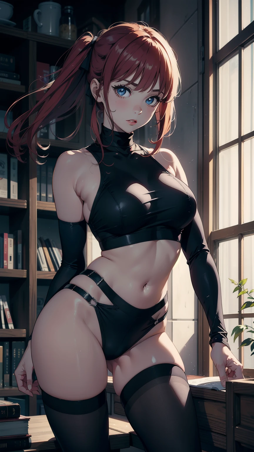 dinamic poses, ultra detalhe, mama grande,Olhando para o Viewer, Qualidade Superior, master part,detalhe do rosto, ao ar livre, Qualidade Superior, sorrir, Ourivesaria, elegante, corar, Noite:1.5, turtleneck crop top, umbigo, pacote de seis, Metas corporais:1.5, ornamento de cabelo, Cidade de Akihabara:1.5, tiro de corpo inteiro, 1Feminino,(Muito detalhado CG unidade 8k papel de parede),melhor qualidade,Cinematic lighting,Antecedentes detalhados,belos olhos detalhados,pupila brilhante,red lip(Muito fino e bonito),(Beautiful and detailed eye description),Ultra - Detalhado,master part,), clivagem exposta, calcinha preta, meia:1.5, Hand sock:1.2, ombro nu