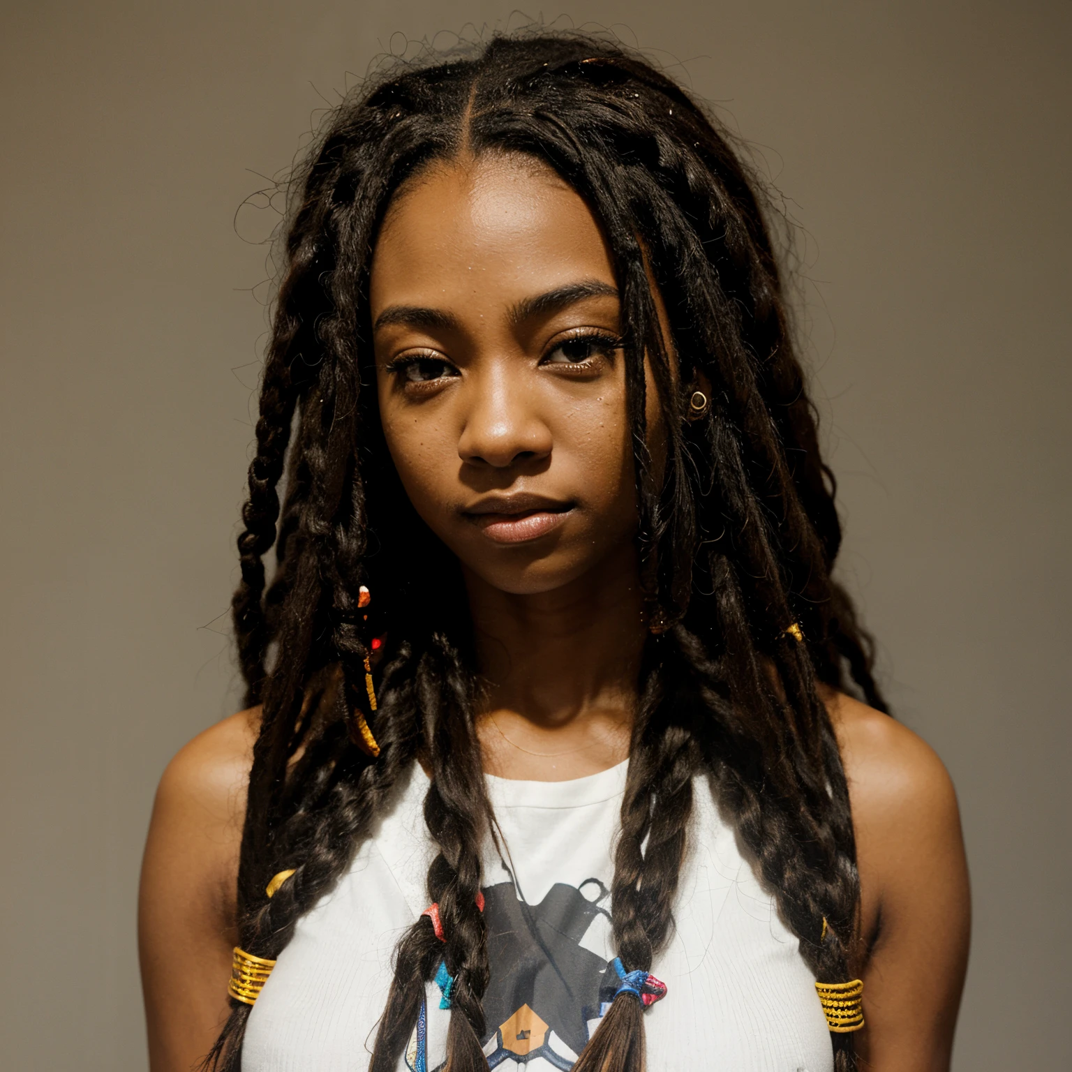 A 20 year old African American with dreads anime character