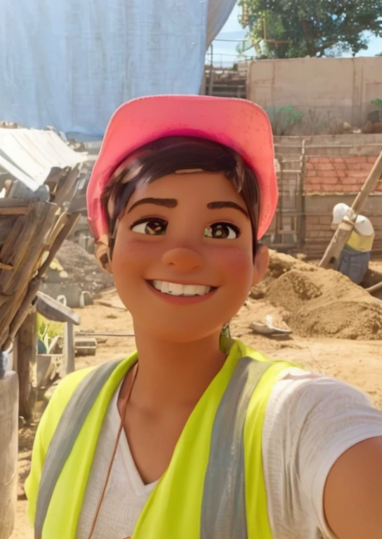 Uma feliz, Adorable young man working alone on construction, Desenhar、Assistir TV、Olhe para o seu telefone. He spends his days on Disney-Pixar-style illustrations. (best quality, 4k, A high resolution, master part:1.2), ultra-detalhado, Realistic:1.37, cores vibrantes, Playful lighting, detailed facial features, cheerful expressions, comfy interior, Disney Pixar animation style, Reconfortante, roupas detalhadas, ambiente acolhedor, friendly atmosphere, A girl with a good heart, fundo colorido, Warm and pleasant, atmosfera tranquila, Design de personagens no estilo Pixar, detalhes extravagantes, Seductive composition.