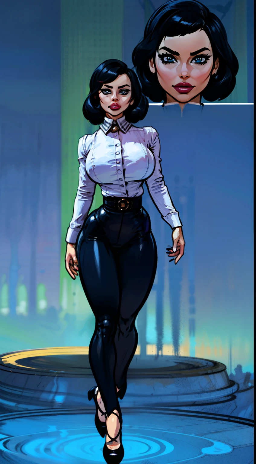 ((Elizabeth)), full body pose, dynamic image, perfect anatomy, perfect composition, detailed face, Bioshock infinite, Female in middle of image,(( official art)), concept character, character design, sketch,doodletits,, sexy lips, (gigantic breasts:1.1), skindentation, breasts, official illustration, illustration, detailed face, beautiful intricate eyes, curvy milf, 1:2), closeup, titsnipples, hourglass waist, slendered ans, wide hips,