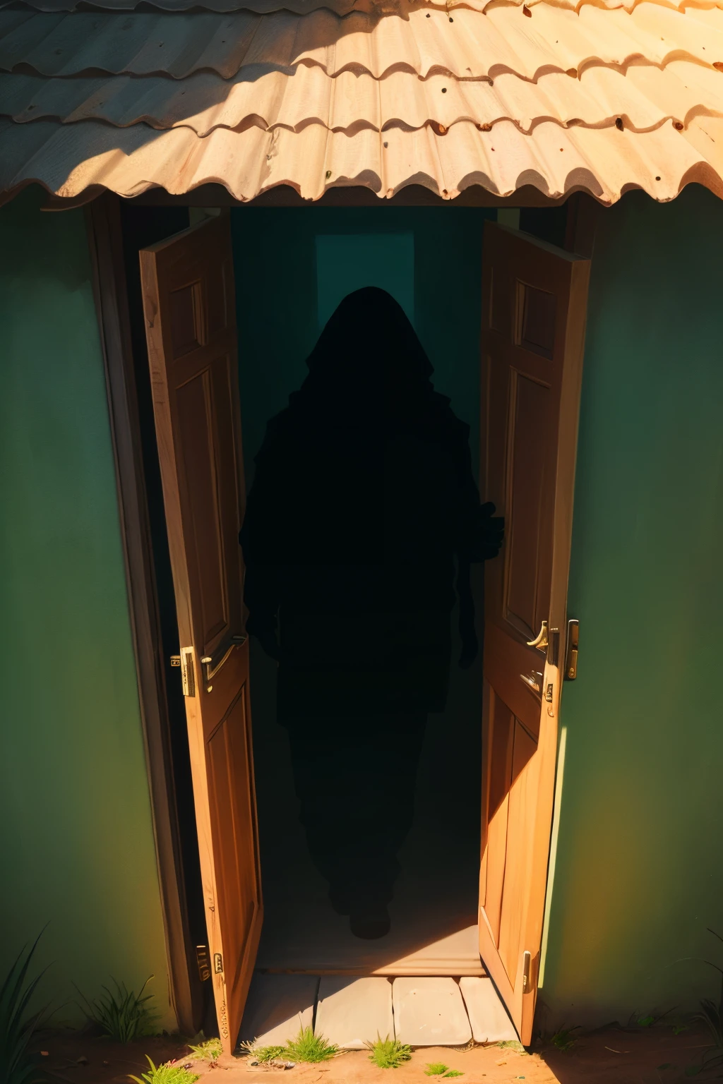 Illustration of a stalker hiding in the shadows and monitoring