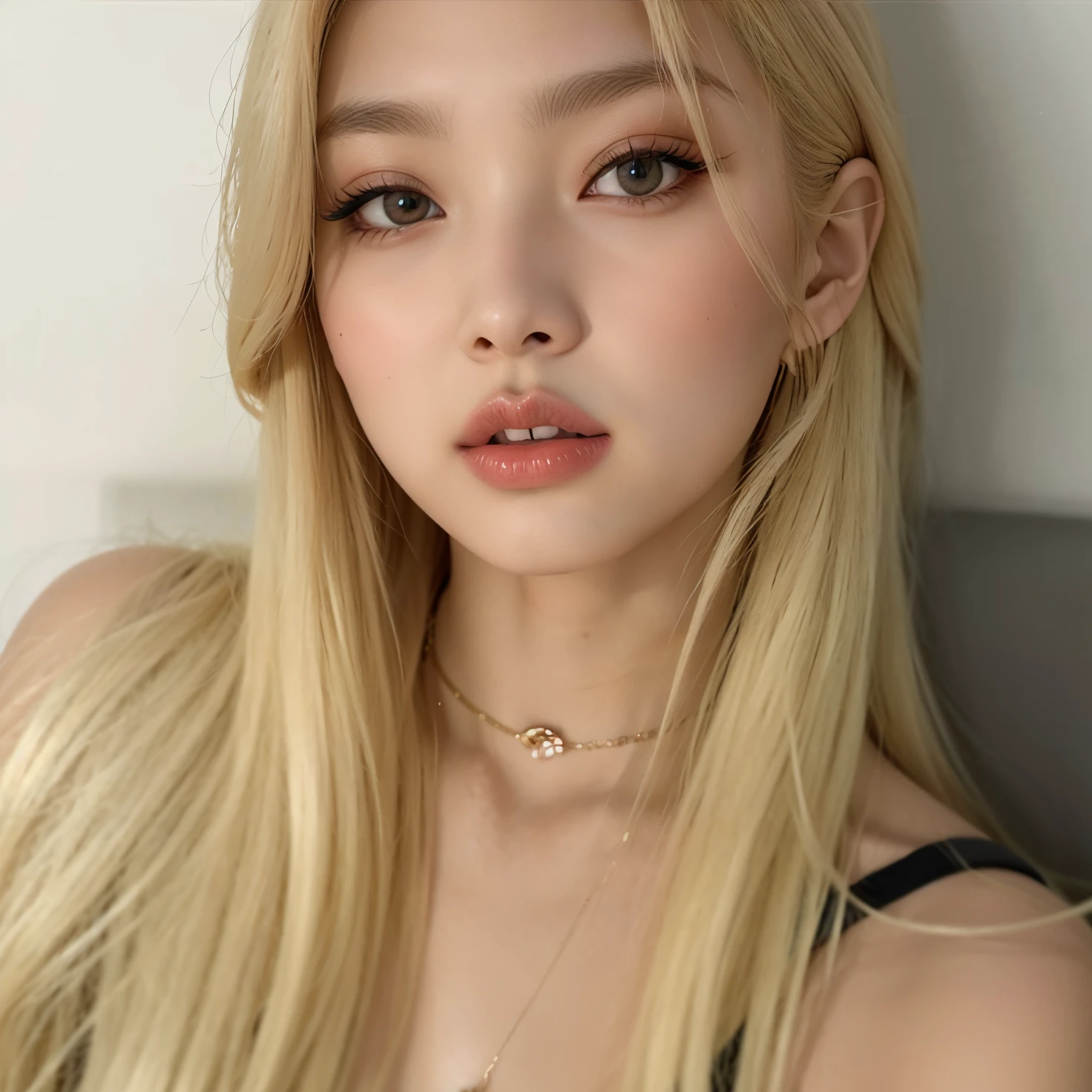 Blonde Jennie with long hair and a necklace around her neck, 18 anos, longos cabelos loiros e olhos grandes, 19-year-old girl, 1 6 anos, Anna Nikonova aka Newmilky, longos cabelos loiros e olhos grandes, cabelos loiros e olhos grandes, menina loira bonita, ava max, alexa grace, Yelena Belova jennie blackpink