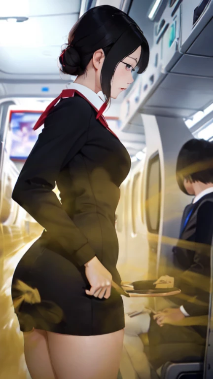 ((velocity)),Attacked by farts, (((Women farting))),(girl farting while serving passengers )),velocity,)(a female air hostess),(wearing a flight attendant dress),(side view )) (short blackhair),(Asian woman),(airplane),(masterpiece:1.2、top-quality, best-quality)、(the Extremely Detailed CG Unity 8K Wallpapers、ultra-detailed、Best Shadows)、(细致背景)、(The best lighting、extremely delicate and beautiful)、depth of fields、1girl in、独奏、upward looking gaze、
