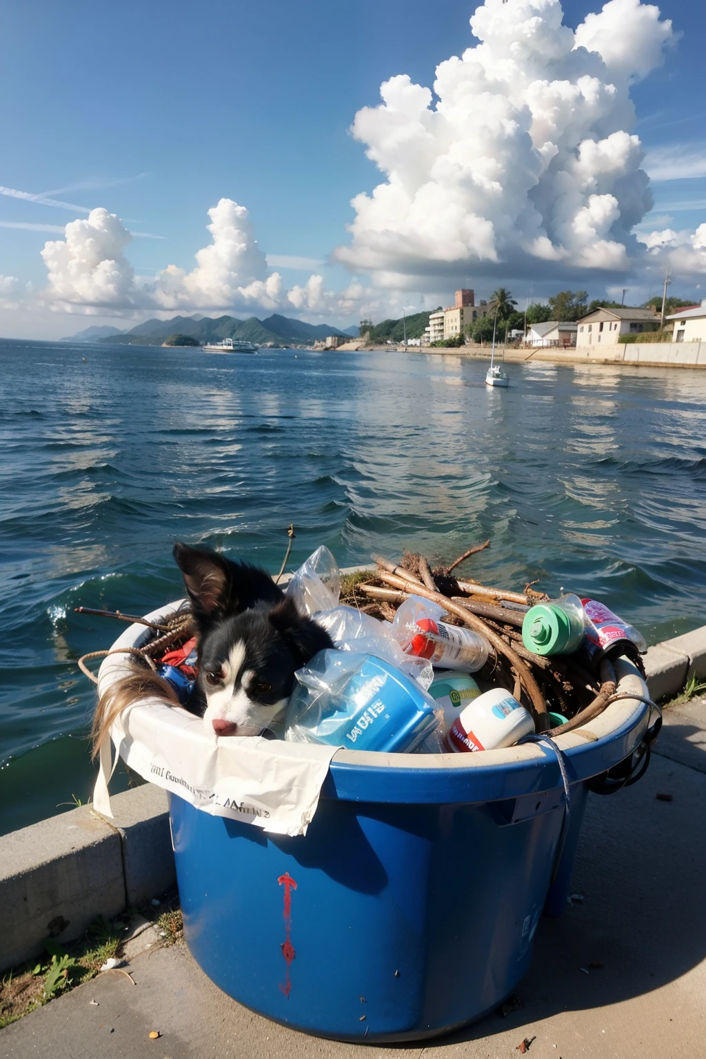 Marine pollution environment fish garbage