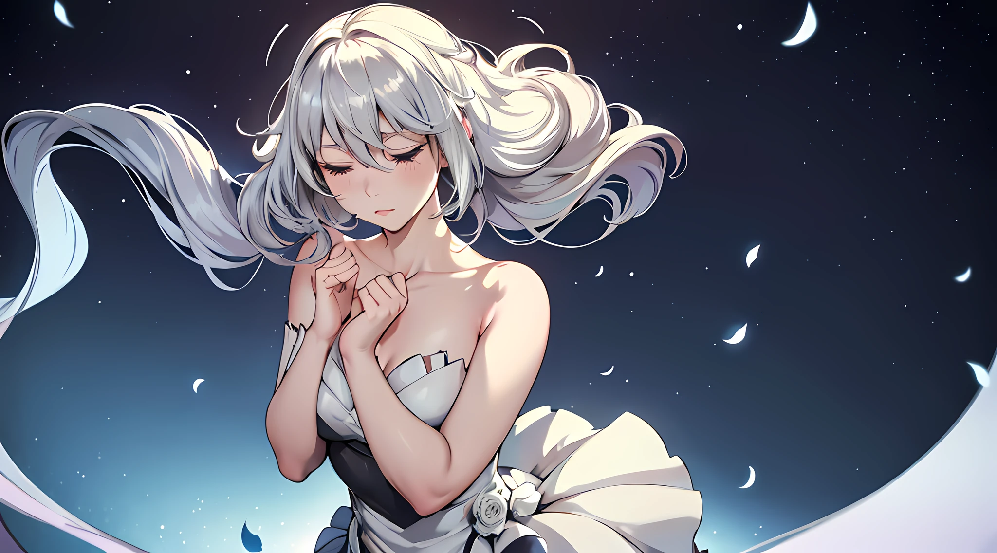 Visualize a subtle fantasy setting where melody intertwines with the journey. No centro de tudo, the iconic 2nd B of Nier: Automata fica graciosamente. Delicate pirouette of musical symbols around you, criando uma harmonia visual que transcende o comum. This is the minimalist universe of "Aria Mission Chronicles," where music and fantasy converge in a unique way.

2b, O Ponto Focal, presents an expression of calm determination. Seu rosto delicado, but determined, is framed by disheveled hair, cabelos prateados, em cascata suavemente sobre seus ombros. The soft glow in your eyes reflects a mix of strength and vulnerability, capturing the essence of a musical odyssey in a fantastical realm.