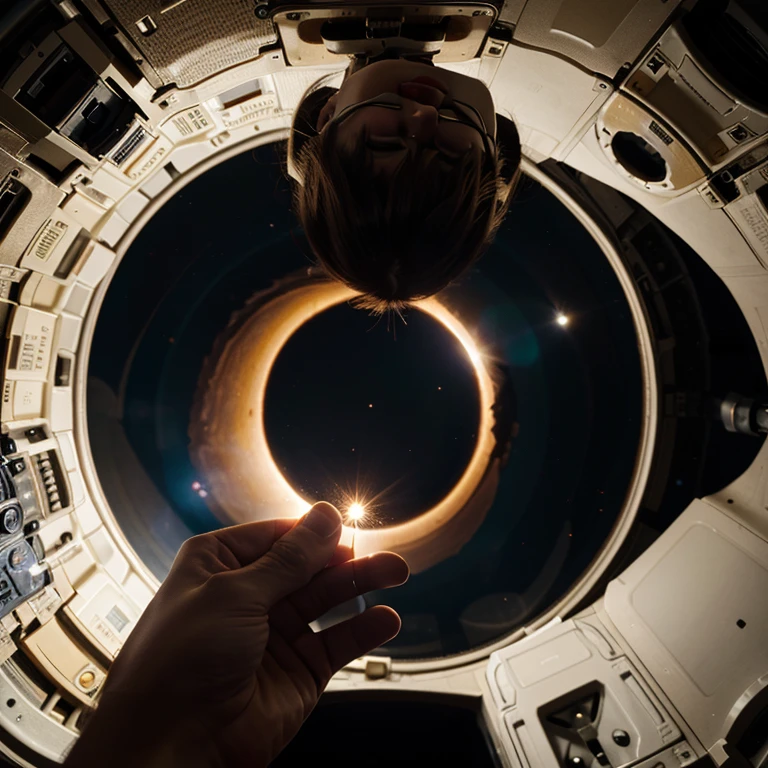 Astronauta, universo, Holding a flower in your hand,mirroring atmosphere of Venus in your viewfinder